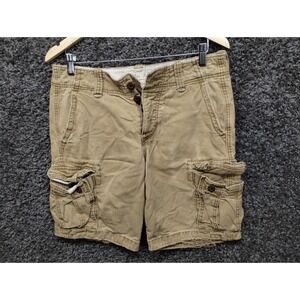 Hollister Cargo Shorts Men 30 Khaki‎ Casual Distressed.